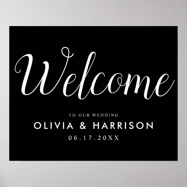 Modern Elegant Script Welcome Wedding Sign (Front)