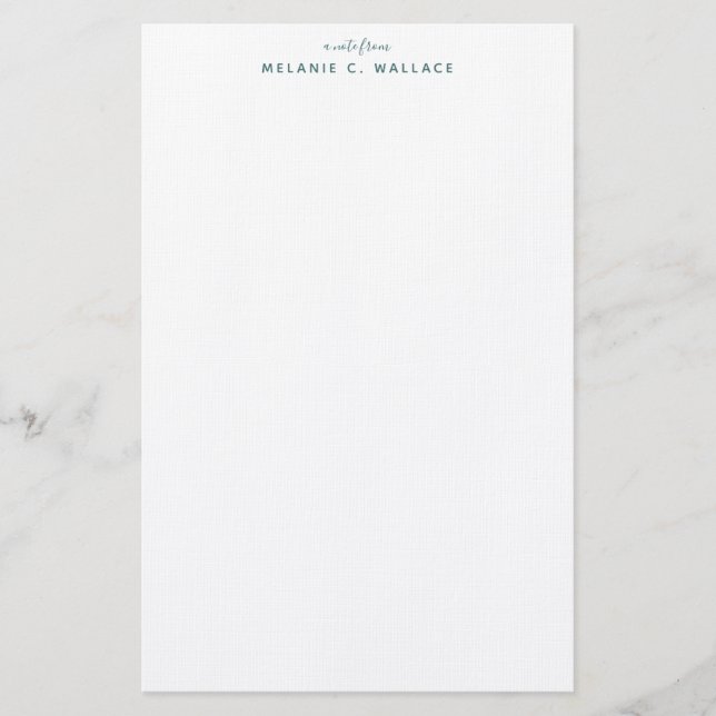 Modern Elegant Seafoam Green Personalised Stationery (Front)