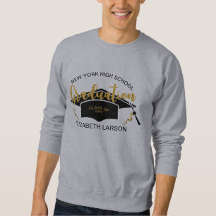 Modern Elegant Senior Golden Black Sweatshirt