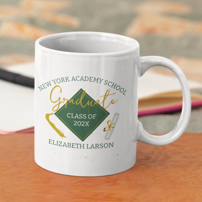 Modern Elegant Senior Green Themed Coffee Mug (Creator Uploaded)