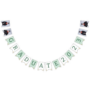 Modern Elegant Senior Green Themed Graduation Bunting
