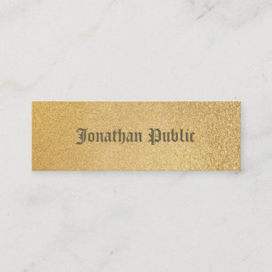 Modern Elegant Shiny Gold Foil Glamourous Plain Mini Business Card
