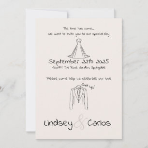 Modern Elegant Silhouette "Suit up" Invitation