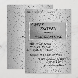 Modern, Elegant Silver Glitter Save The Date