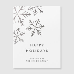 Modern Elegant Silver Snowflakes Business Holiday