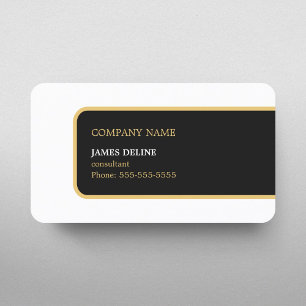 Modern Elegant Simple Black Gold Consultant Business Card