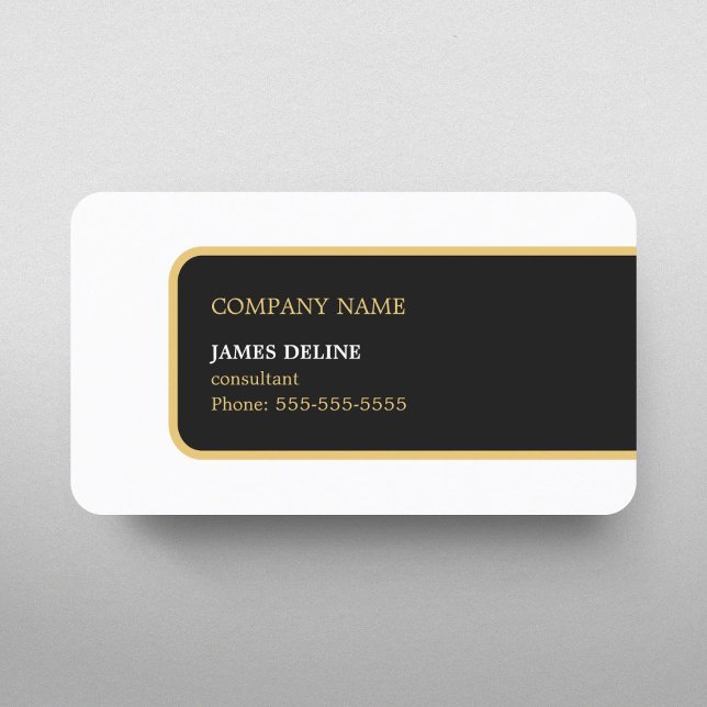 Modern Elegant Simple Black Gold Consultant Business Card (Creator Uploaded)