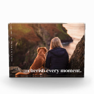 Modern Elegant Simple Cherish Memory Custom Photo Block