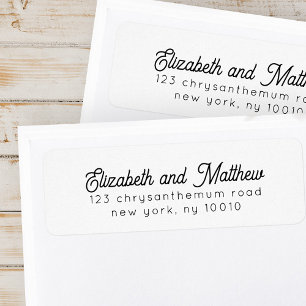 Modern Elegant Simple Chic Wedding Return Address Return Address Label