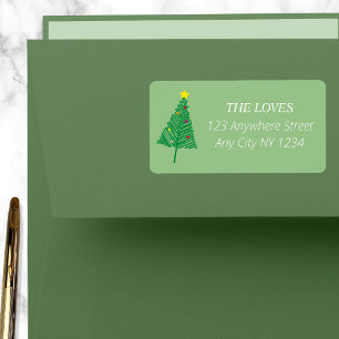 Modern Elegant Simple Christmas Return Address Label