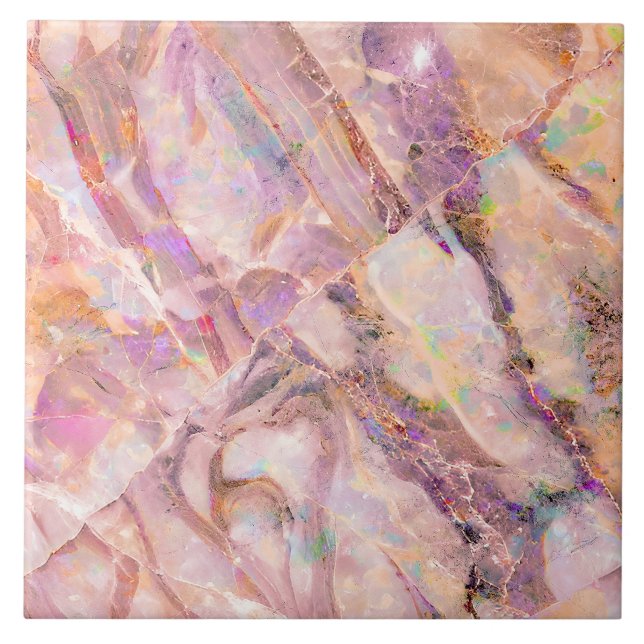     Modern Elegant Simple Classy Marble Blush Pink Ceramic Tile (Front)