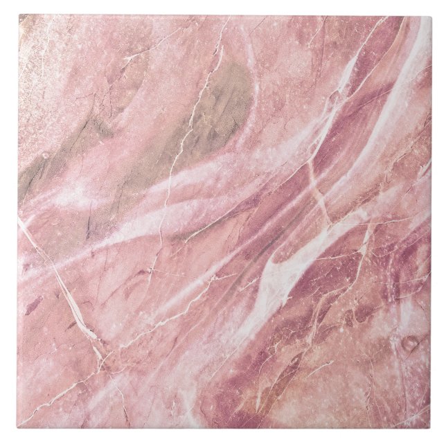     Modern Elegant Simple Classy Marble Dusty Pink Ceramic Tile (Front)
