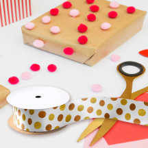 Modern Elegant Simple Classy White Gold Polka Dots