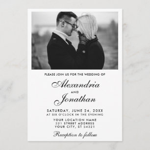Modern Elegant Simple Couple Photo Wedding Invitation