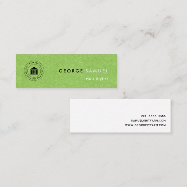 Modern Elegant Simple Custom Business Logo & Name Mini Business Card (Front/Back)