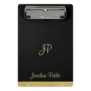 Modern Elegant Simple Design Monogram Personalised Mini Clipboard