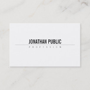 Modern Elegant Simple Design Professional BW Plain Business Card