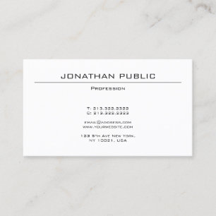 Modern Elegant Simple Design Professional Plain Business Card