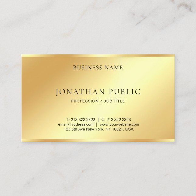 Modern Elegant Simple Design Template Professional Business Card (Front)