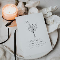 Modern Elegant Simple Floral Save The Date Card