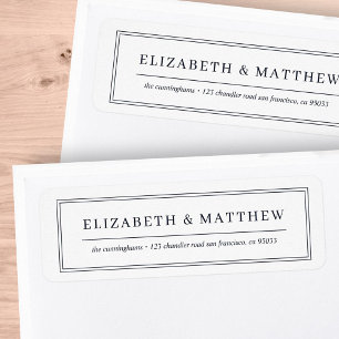 Modern Elegant Simple Frame Return Address Label