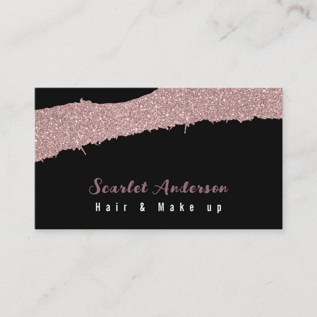 Modern elegant  simple glittery  business card (Front)