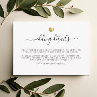 Modern Elegant Simple Gold Heart Wedding Details
