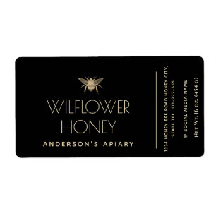 Modern elegant simple gold honey bee