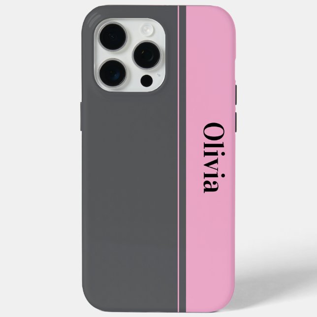 Modern elegant  simple grey pink minimal Case-Mate iPhone case (Back)