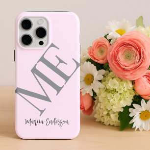 Modern elegant simple minimalist pastel initials iPhone 15 pro max case