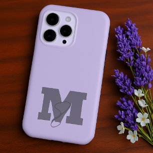 Modern elegant simple minimalist pastel initials iPhone 15 pro max case