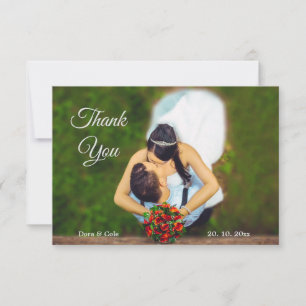 Modern Elegant Simple Minimalist Photo Love Heart Thank You Card