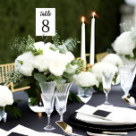 Modern Elegant Simple Minimalist  White Wedding Table Number<br><div class="desc">For the modern, elegant and minimalist couple. This design is simple yet versatile. The black typography is customisable, as well as, the elegant white background. For you to choose the font, font size and table name if desired. (Please do not use copyrighted names) to match your wedding or special event...</div>
