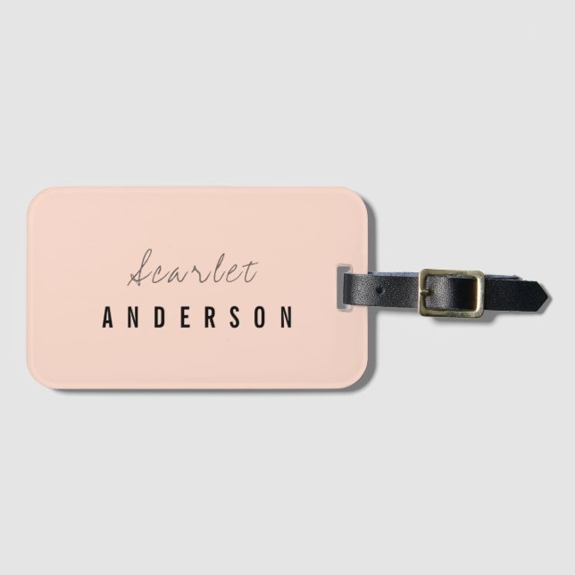 Modern elegant simple pastel  luggage tag (Front Horizontal)