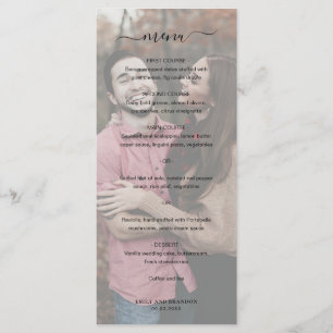 Modern Elegant Simple Photo Wedding Menu