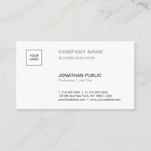 Modern Elegant Simple Plain Professional Corporate Business Card
