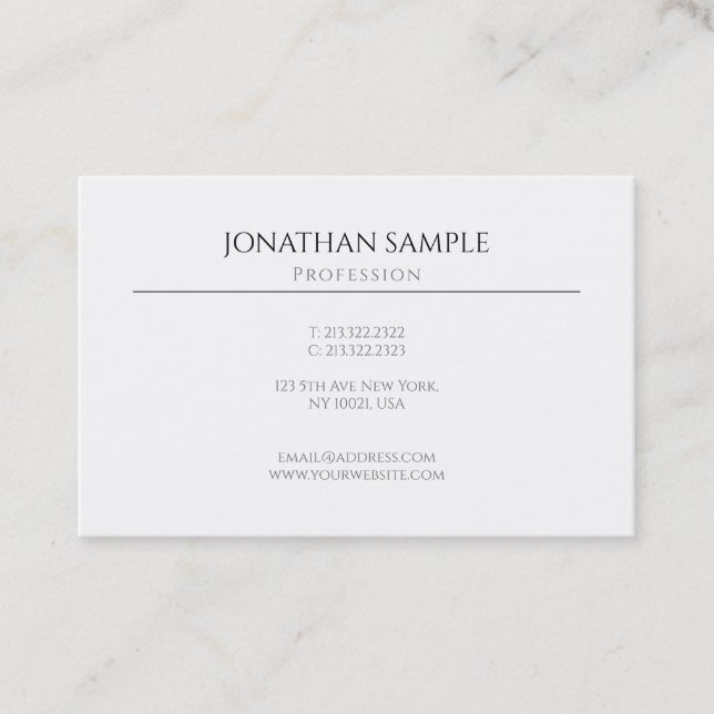 Modern Elegant Simple Professional Design Template Business Card (Front)