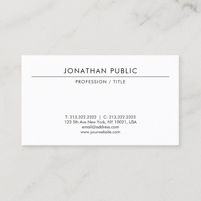 Modern Elegant Simple Professional Template Trendy Business Card (Front)