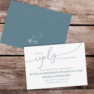 Modern Elegant Simple Reply Calligraphy RSVP Enclosure Card