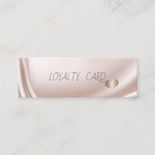 Modern Elegant Simple Rose Gold Hearts, Satin Loyalty Card