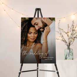 Modern Elegant Simple Script Photo Wedding Welcome