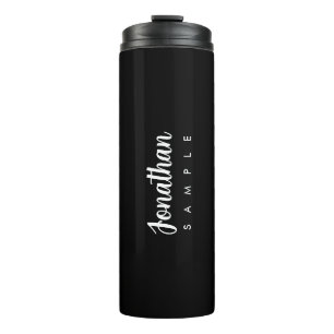 Modern Elegant Simple Template Typography Name Thermal Tumbler