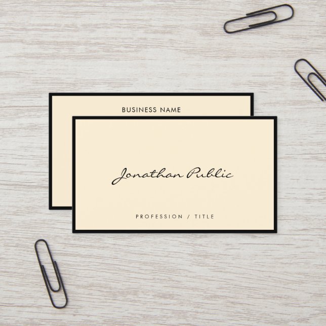 Modern Elegant Simple Typography Script Luxury Business Card (Front/Back In Situ)