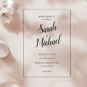 Modern Elegant Simple Wedding Acrylic Invitations