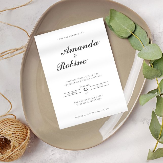 Modern Elegant Simple Wedding Invitation (Creator Uploaded)