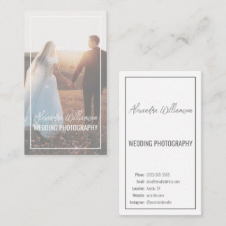 Modern Elegant Simple Wedding Photographer Photo Business Card