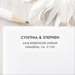 Modern Elegant Simple Wedding Return Address Label