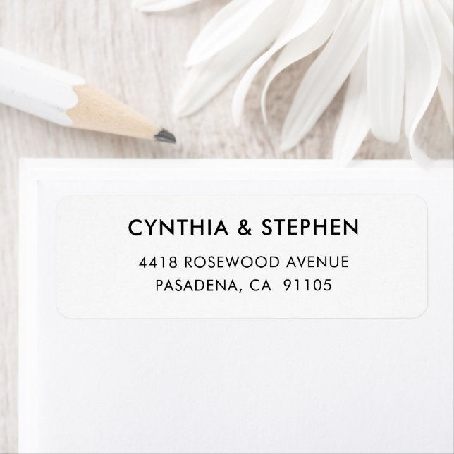 Modern Elegant Simple Wedding Return Address Label (Insitu)