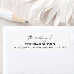 Modern Elegant Simple Wedding Return Address Return Address Label
