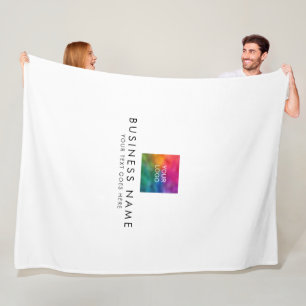 Modern Elegant Simple Your Logo Here Stylish Fleece Blanket